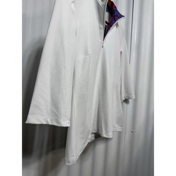 Sailor Sailor Britt 3/4 Sleeve White Floral Trim UPF 50+ Performance Top SZ SM - Picture 11 of 12